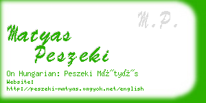 matyas peszeki business card